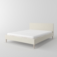 łóżko tapicerowane pikowane w karo - 4