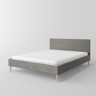 łóżko tapicerowane pikowane w karo - 6