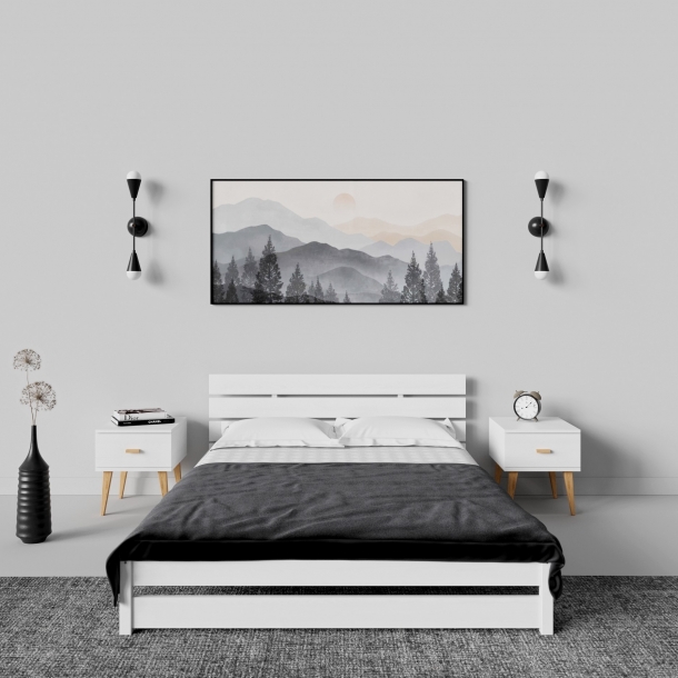Białe łóżko skandynawskie z kolekcji Bergen - 3