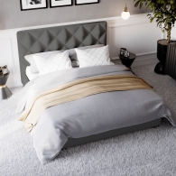 Łóżko Tapicerowane Velvet z przeszyciami w kształcie rombów - 23