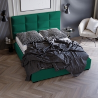 Łóżko tapicerowane Velvet z pionowymi i poziomymi przeszyciami - 30