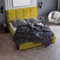 Łóżko tapicerowane Velvet z pionowymi i poziomymi przeszyciami - 37