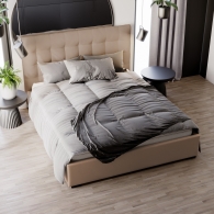 Łóżko tapicerowane Velvet z pikowanym zagłówkiem - 9