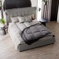 Łóżko tapicerowane Velvet z pikowanym zagłówkiem - 23
