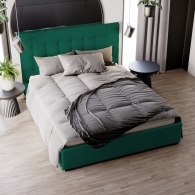 Łóżko tapicerowane Velvet z pikowanym zagłówkiem - 30