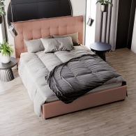 Łóżko tapicerowane Velvet z pikowanym zagłówkiem - 51