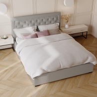 Łóżko tapicerowane z miękkim zagłówkiem - 2