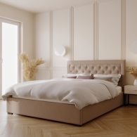 Łóżko tapicerowane z miękkim zagłówkiem - 7