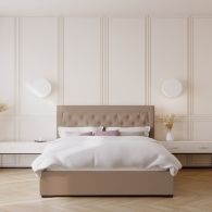 Łóżko tapicerowane z miękkim zagłówkiem - 9