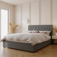 Łóżko tapicerowane z miękkim zagłówkiem - 19