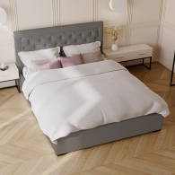 Łóżko tapicerowane z miękkim zagłówkiem - 20
