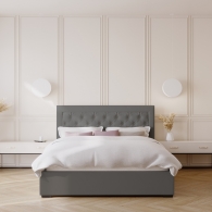 Łóżko tapicerowane z miękkim zagłówkiem - 21