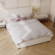 Łóżko tapicerowane z miękkim zagłówkiem - 38