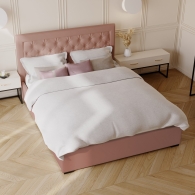 Łóżko tapicerowane z miękkim zagłówkiem - 44
