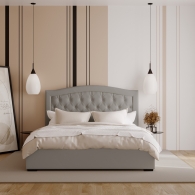 łóżko tapicerowane z zaokrąglonym oparciem - 3