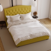 łóżko tapicerowane z zaokrąglonym oparciem - 32