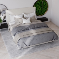 Łóżko tapicerowane z płaskim zagłówkiem - 26