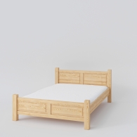 Łóżko sosnowe Basic z zabudowanym frontem - 1