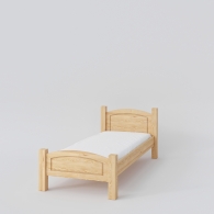 Pojedyncze łóżko sosnowe Basic z zaokrąglonym zagłówkiem - 1