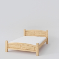 Łóżko sosnowe Basic z zaokrąglonym zagłówkiem - 1