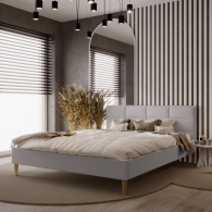 łóżko tapicerowane z zagłówkiem panelowym - 26