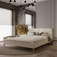 łóżko tapicerowane z zagłówkiem panelowym - 31
