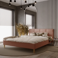 łóżko tapicerowane z zagłówkiem panelowym - 36