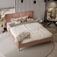 łóżko tapicerowane z zagłówkiem panelowym - 37