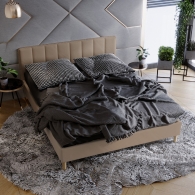 łóżko tapicerowane z pionowymi panelami - 7