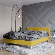 łóżko tapicerowane z pionowymi panelami - 26