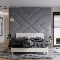 łóżko tapicerowane z pionowymi panelami - 33
