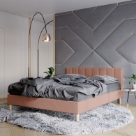 łóżko tapicerowane z pionowymi panelami - 36