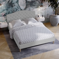 łóżko tapicerowane z łukiem - 27
