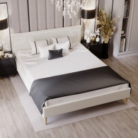 łóżko tapicerowane z ćwiekami - 32