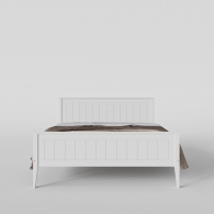 Skandynawskie białe łóżko drewniane - 2