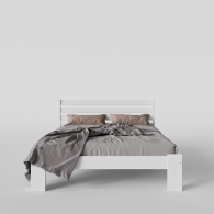 Białe łóżko drewniane na szerokich nóżkach - 2