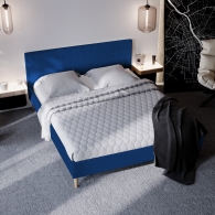 łóżko tapicerowane pikowane w karo - 7