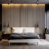 łóżko tapicerowane z płaskim zagłówkiem i poduszkami - 3