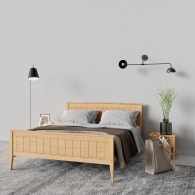 Sosnowe łóżko drewniane Lahti Scandi na wysokich nogach - 5