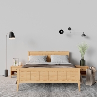 Sosnowe łóżko drewniane Lahti Scandi na wysokich nogach - 7
