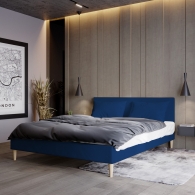łóżko tapicerowane z płaskim zagłówkiem i poduszkami - 26