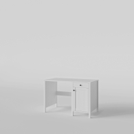 Białe sosnowe wąskie biurko - 1