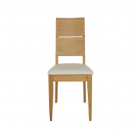 Krzesło dębowe z tapicerowanym siedziskiem - 2