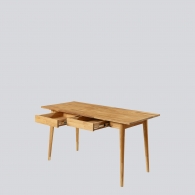 Stół/biurko dębowe skandynawskie z szufladami - 8