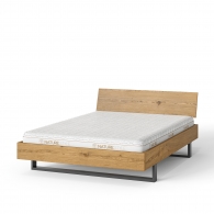 Łóżko z litego drewna dębowego na metalowej ramie - 2