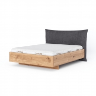 Dębowe łóżko z tapicerowanym wezgłowiem - 1